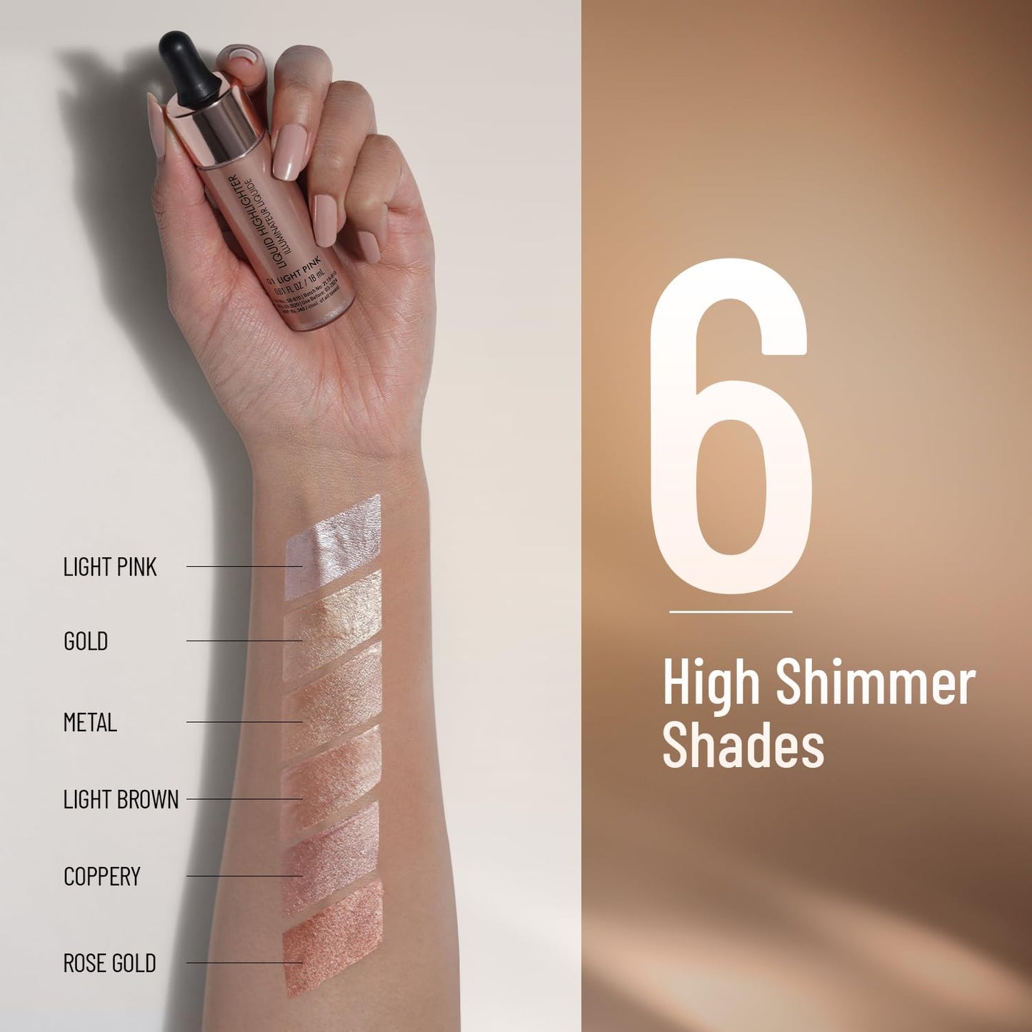 Swiss Beauty Drop & Glow Liquid Highlighter | Face Makeup | Illuminating Liquid Highlighter With Dewy Finish | Shade -Light Pink, 18ml