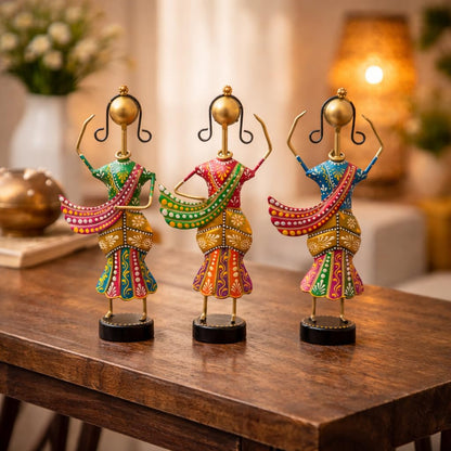CraftVatika Home Decoration Items for Living Room, Rajasthani Dancing Lady Showpiece, Aesthetic Home Decor for Living Room Tabletop Wedding Anniversary Home House Warming Gifts Bew Home