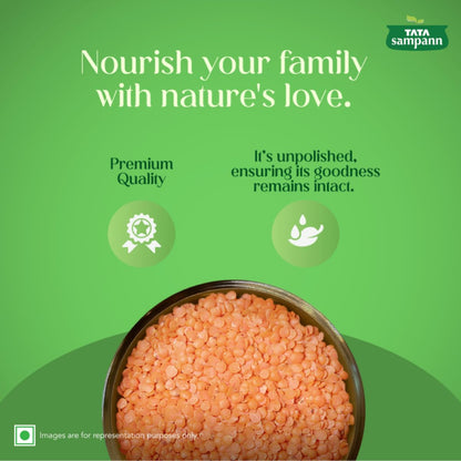 Tata Sampann Unpolished Masoor Dal (Split), 1kg