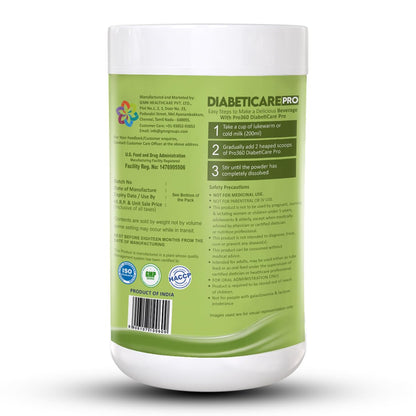 Pro360 Diabetic Care Protein Supplement Powder for Dietary Management of People With Diabetes - Helps in Managing Blood Glucose - No Added Sugar - Kesar Pista Flavor - 200g