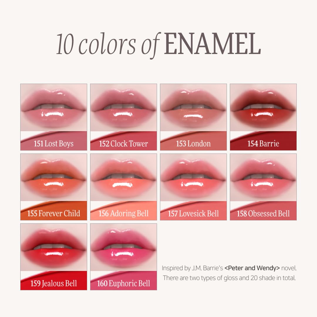 DINTO Deep-Kissed Plumping Lip Enamel (152 Clock Tower, 4ml) Korean Glitter Lip Gloss, High Shine Lip Plumper, Hydrating Lip Plumping Gloss, Long-Lasting, Non-Sticky, Vegan & Cruelty-Free