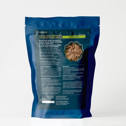 Rawr4dogs Nutrimix Freeze-Dried Meat Toppers | Chicken & Goat | for Home Cooked Meals | 54% Protein | Natural and Preservative Free | 500 GMS | Makes 1500 GMS When Mixed with Water