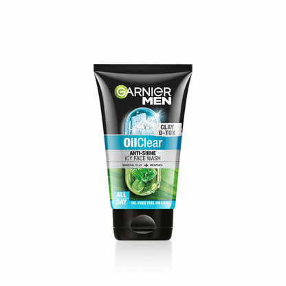 Garnier Men Oil Clear face wash tube on a white background