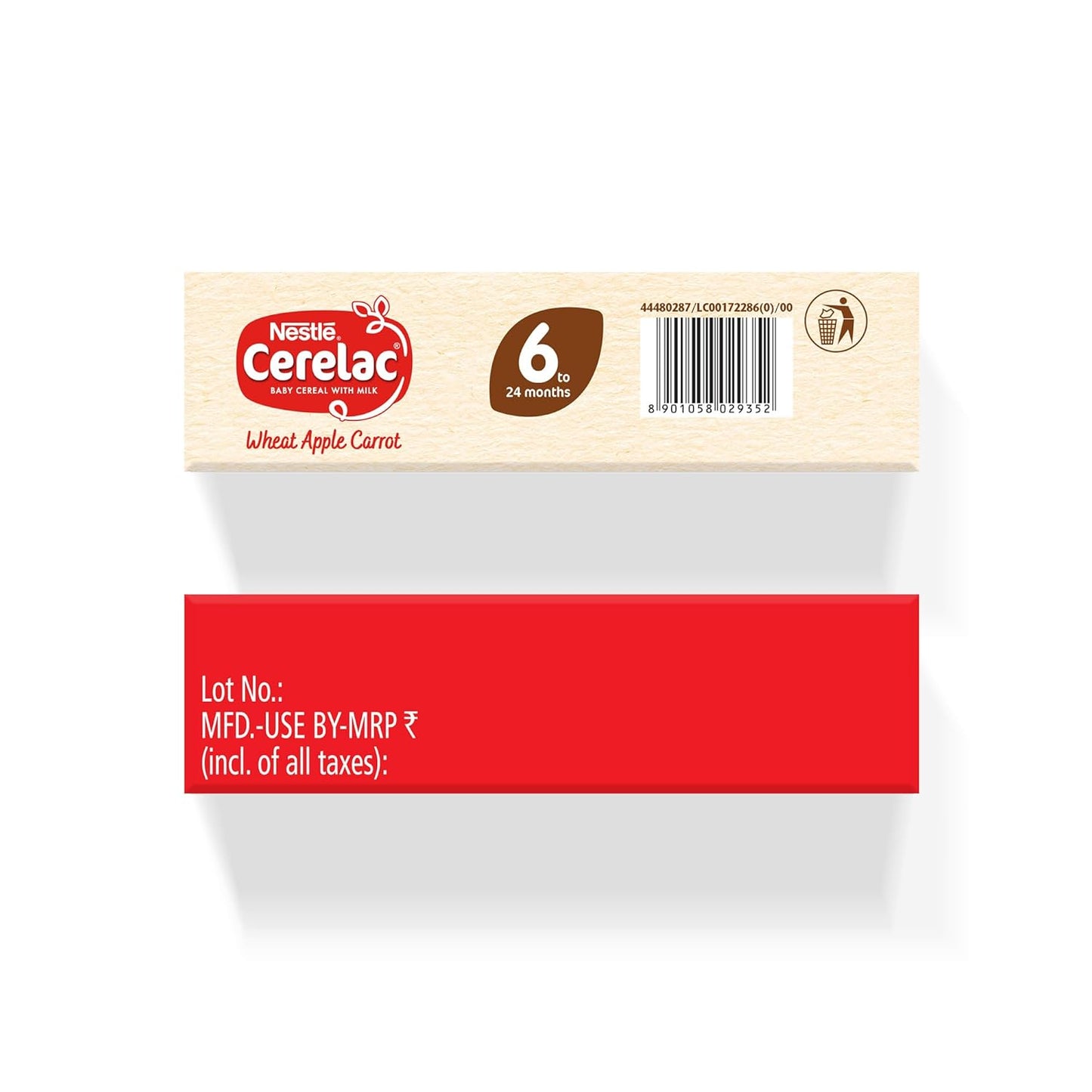 CERELAC Baby Food Cereal | No Refined Sugar | No Preservatives | Wheat Apple Carrot for 6 to 24 Months Baby | With Omega 3 Iron Protein Calcium Vit D | Instant Cereal | 300g (Weight may vary upwards)