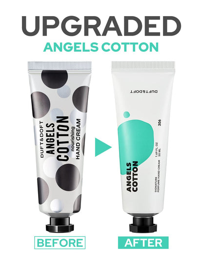 Duft & Doft Angels Cotton Hand Cream (50g) - Perfumer-Crafted Floral Scent with Hydro Protection Patch & Squalane, 72H Hydration, Non-Greasy