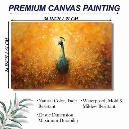 Unframed Rolled Art Print||Beautiful Peacock Canvas Wall Art Print for Home Décor And Office||Unframed canvas Painting For Wall decor||Home wall and Office Interior CR-126