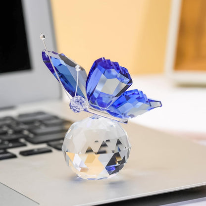 Nostrae Crystal Butterfly Show Pieces for Home Decor Living Room Decorative Items | Glass Showpieces Gift Items for Decoration | Center Table Tv Showcase Office Desk Interior Figurines