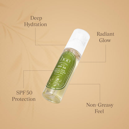 Body Oil with SPF 50 - Sun Protection Body Oil for Daily Use | House of Ayurveda Time Stone Deep Hydration UV Protection Oil | Fast-Absorbing, Non-Sticky | All Skin Types | Paraben-Free, Cruelty-Free | 100ml
