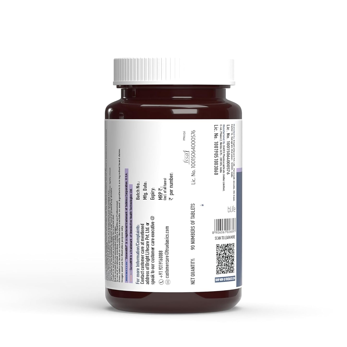 TrueBasics Joint Ease, with 1500 mg Glucosamine, 1200 mg Chondroitin, Boswellia, Vitamin D3, and Hyaluronic Acid, Joint Support Supplement, for Joint Pain, Bone, and Muscle Strength, 90 Tablets