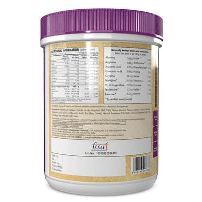 Zephivo HealthyHey Nutrition Skin Glow-N-Shine Collagen Powder 200G | Hydrolysed Collagen For Women And Men With Hyaluronic Acid, Biotin And Vitamin C For Healthy Skin, Hair And Nails - (Lemon, 200Gm)
