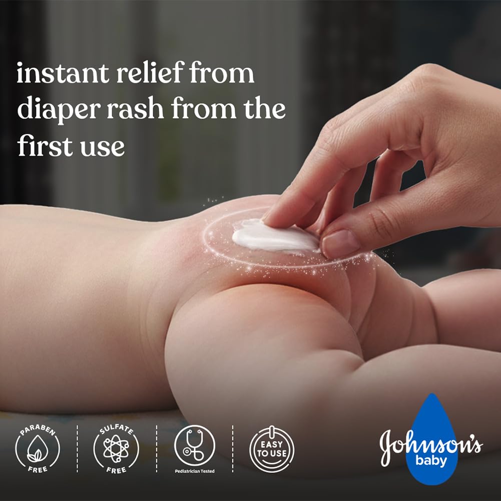 Johnson's Baby Diaper Rash Cream 40g | With Aloe Vera & Natural Beeswax | For All Skin Types Including Sensitive Skin | Clinically Proven, Soothes & Prevents Diaper Rash | No Parabens & Sulphates | Paediatrician Tested