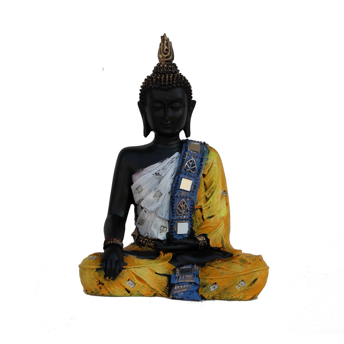 eCraftIndia Handcrafted Meditating Buddha Figurine Polyresin Statue (18.75 cm x 10 cm x 27.5 cm)