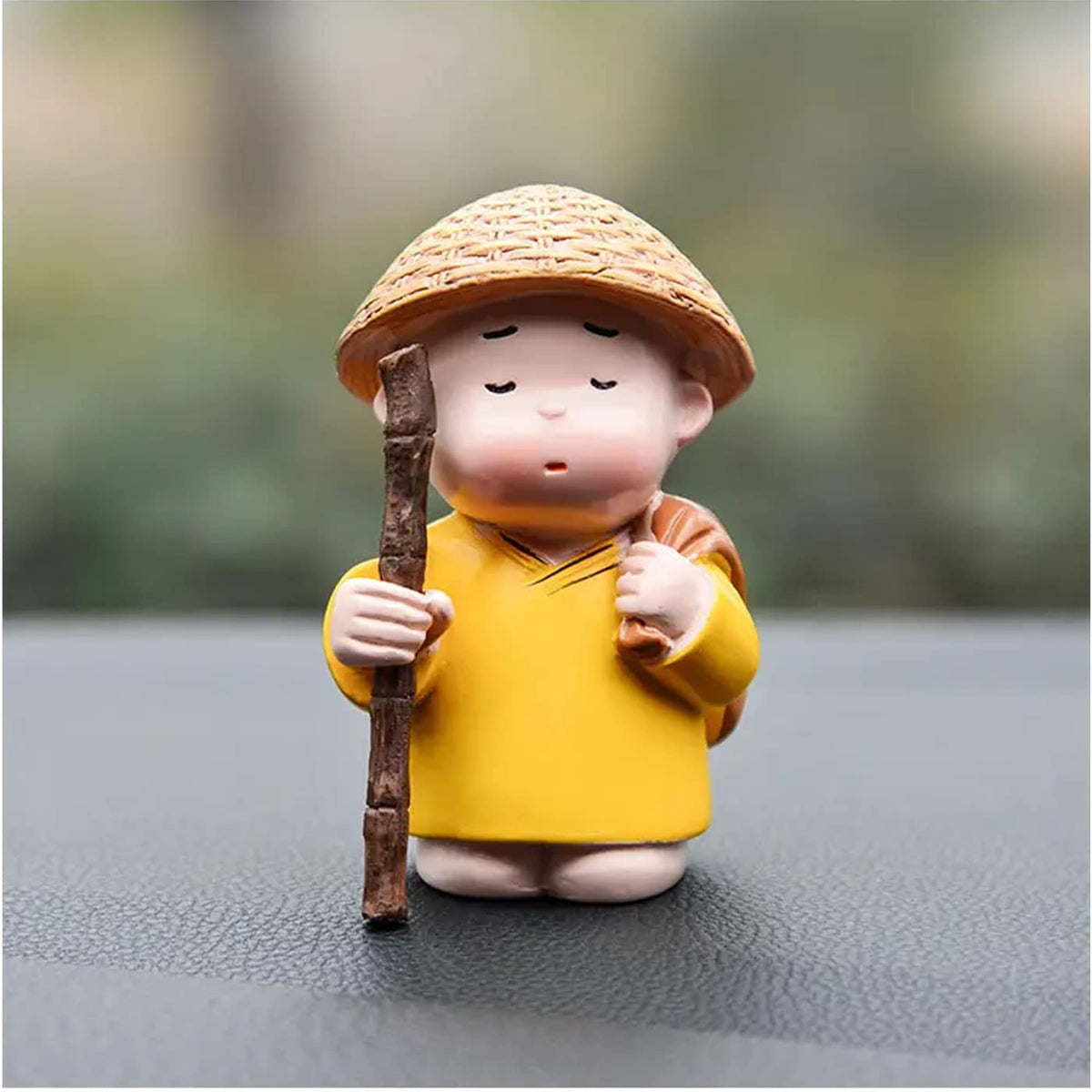 Resin Baby Monk Buddha Set of 3 - Showpiece for Car Dashboard, Table Desktop, Living Room, Home Decor Items (Small, Multicolour)