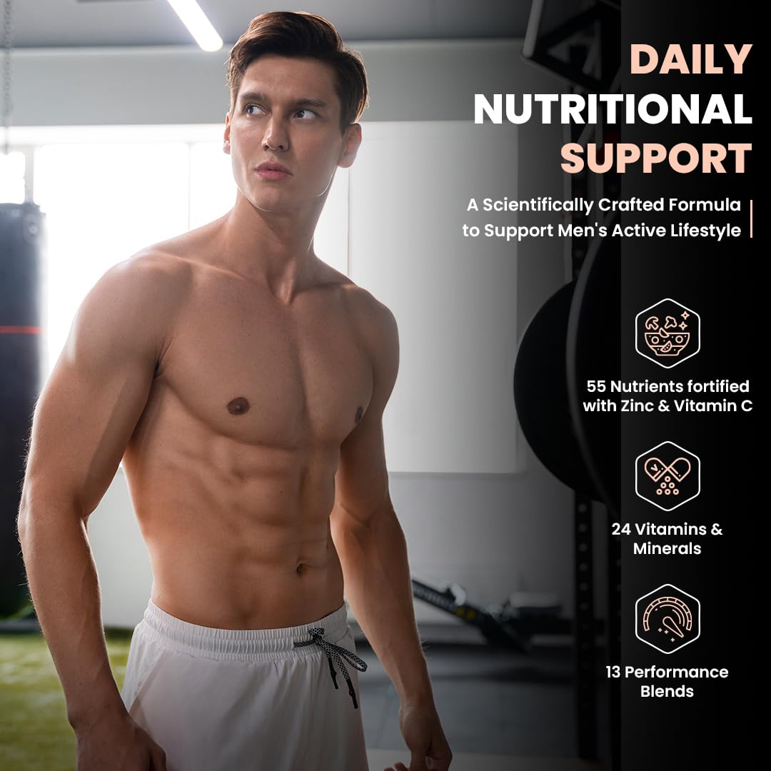 Naturyz Men's Sport Advanced Daily Immunity Supplement Specialized Multivitamin Tablet -Pack of 60 count