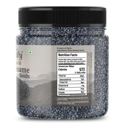 AURADRY Black Sesame Seeds for Eating | Whole Fresh and Natural Unhulled Kale Till | Black Til Seed for Weight Management, Indian Spice | Kaale Til