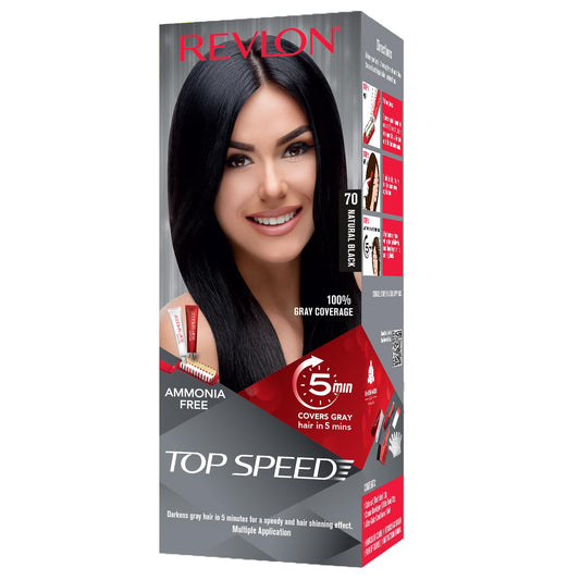 Revlon Top Speed Hair Color, Natural Black 70, 100 g