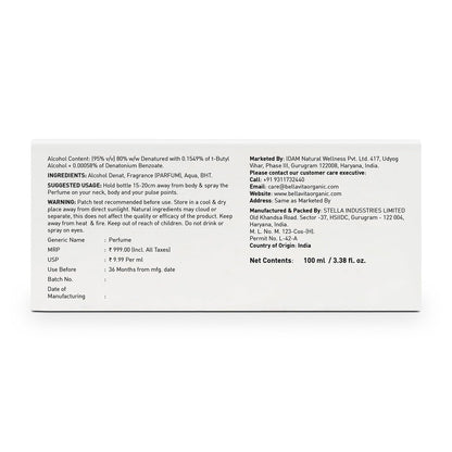 Product label with text on a white background