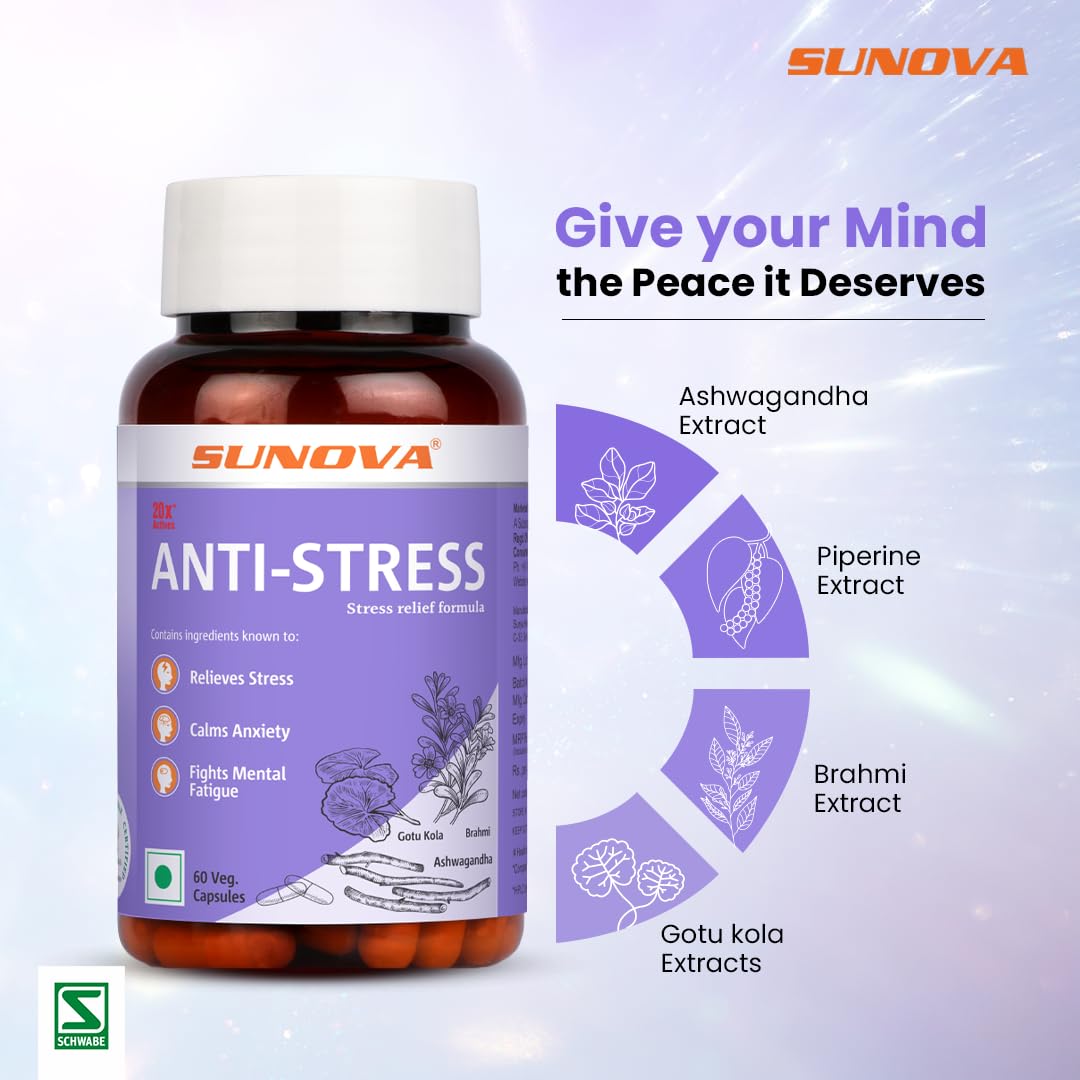 Sunova Anti-Stress (Stress Relief Formula), 60 Capsules