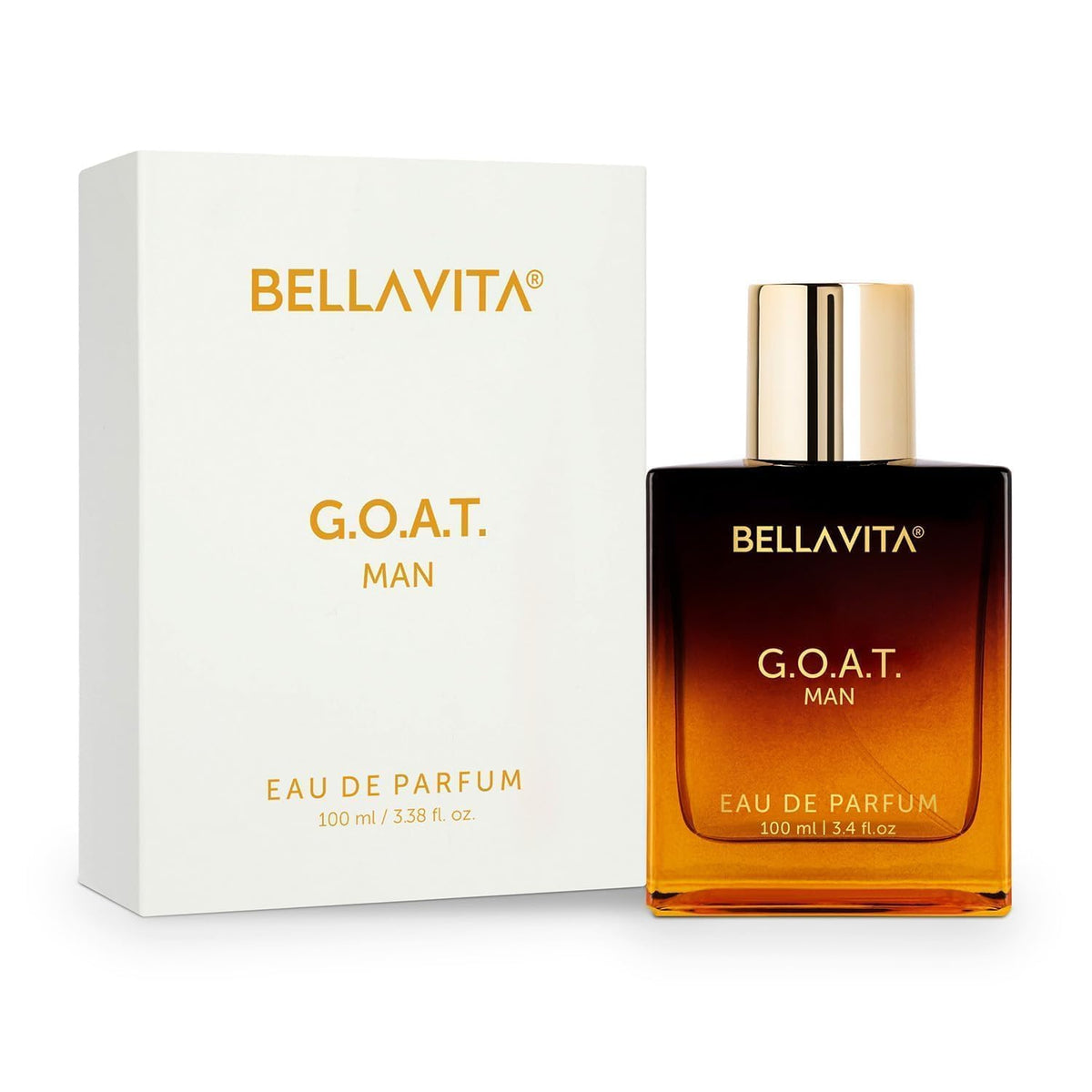 Bellavita G.O.A.T. Man Eau de Parfum bottle and packaging on a white background
