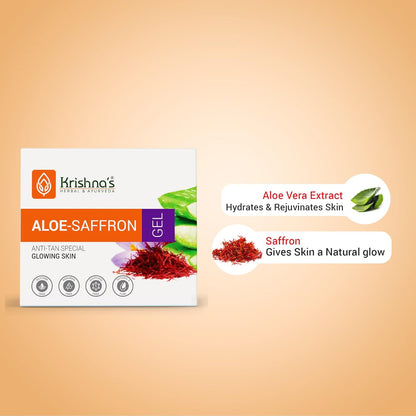 KRISHNA'S HERBAL & AYURVEDA Aloe Vera Gel Saffron For Acne, Scars, Glowing & Radiant Skin | Kesar Aloe Vera Gel For Face | Best Aloveravgel For Face | Aloevera Gel - 250 G