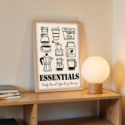 Framed Food Wall Art for Kitchen, Restaurant & Cafe Decor, 300 GSM Art Print, Natural Synthetic Wood Frame, Illustration, ART-7, 10x13 Inches