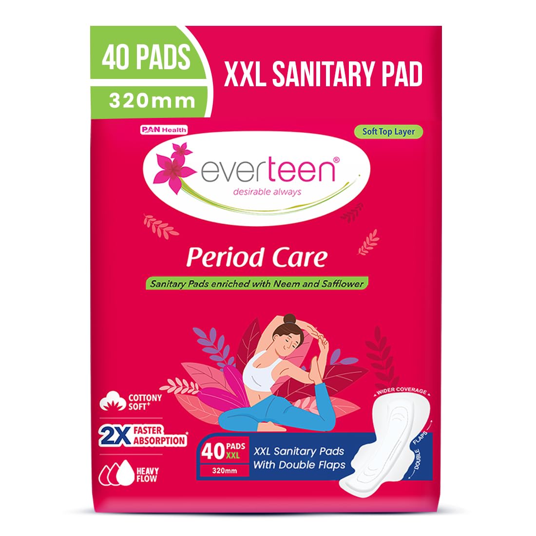 Everteen XXL sanitary pad packaging on a white background