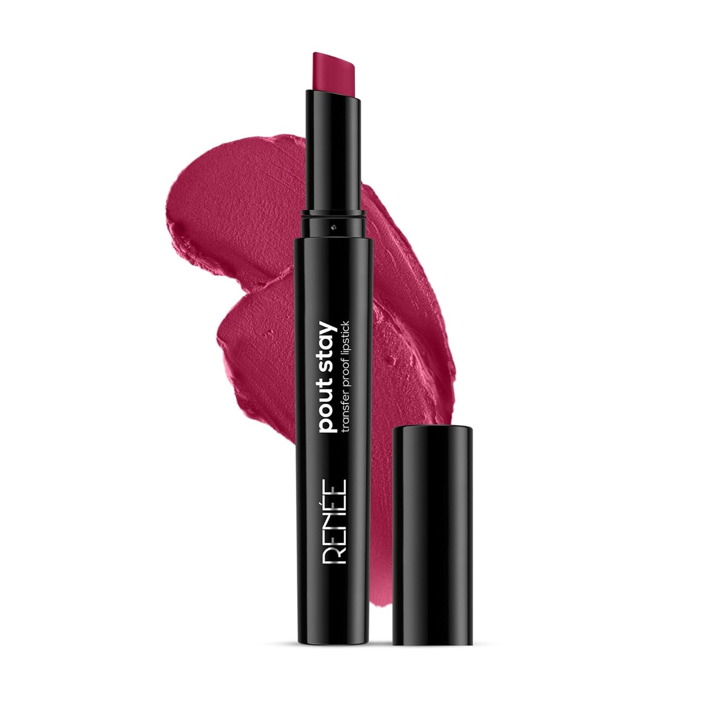 RENEE Poutstay Transfer Proof Lipstick, Smudgeproof & Transferproof, Long Lasting Matte Finish, Easy Glide Application, Infused with Hyaluronic acid, Vitamin E & SPF 20, Zia, 2 Gm