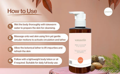 Vanaveda Kapha Body Cleanser for Oily Skin | Purifying Ayurvedic Body Wash with Plant-Based Cleansers | Daily Body Care for Refreshed Skin | 300ml