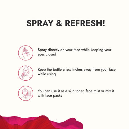 Kapiva Organic Rose Water/Gulab Jal Spray (200 Ml)|Premium Face Mist And Toner For Brighter And Hydrated Skin|Oil-Control, Unclog Pores