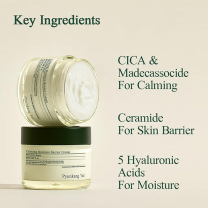 [PKY] Pyunkang Yul Calming Moisture Barrier Cream Instantly Soothes Sensitive Skin, Hyaluronic Acid & Ceramide for Hydration, Vegan, Korean Skincare (50ml)