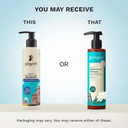 Pilgrim Mild Sulphate Free Shampoo (Argan Oil) For Dry Frizzy Hair, Men and Women, No Sulphate No Paraben, Korean Beauty Secrets (Shampoo), 200ml