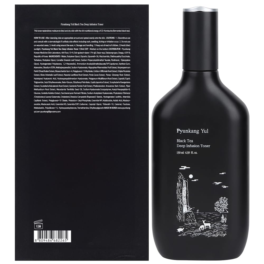 [PKY] Pyunkang Yul Black Tea Deep Infusion Toner for Firm & Dull Skin, Kombucha Fermented Black Tea, Hydrating Anti-Aging Care with Hyaluronic Acid & Ceramide, Korean Skincare (130 ml)