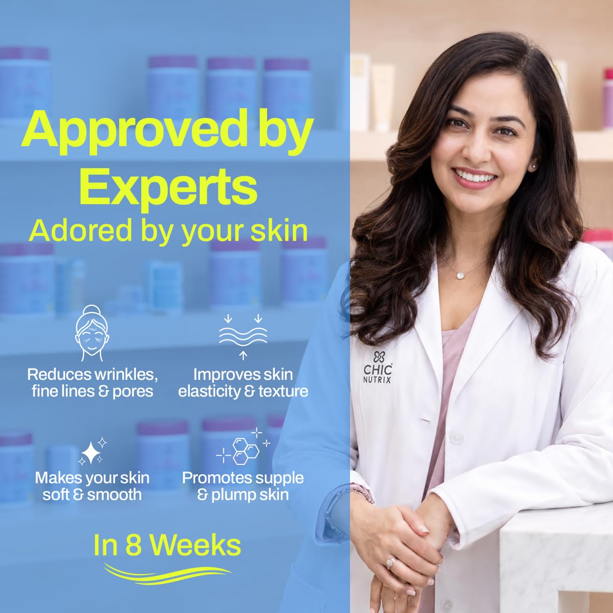 Chicnutrix Marine Collagen Supplements Powder for Women & Men | 8000mg Japanese Marine Collagen Peptides, AstaReal Astaxanthin | Zero Sugar, Fast Absorption & No Fishy Aftertaste | Lemonade Flavour