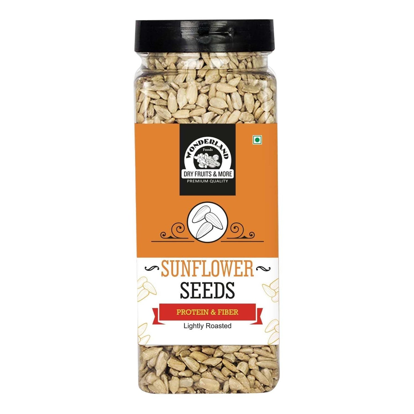 Wonderland Foods 200g Roasted Premium Sunflower Seeds Jar | Surajmukhi Seeds Full of Protein, Vitamin-E, Antioxidants & Fibre | Plant-Based Protein for Weight Management | Rich In Magnesium