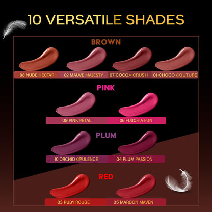 FACES CANADA Comfy Matte Wow Liquid Lipstick - Cocoa Crush 07 (Brown) 3.8ml | One Swipe Application | Highly Pigmented | Comfortable Wear | Glides Smoothly | Long Lasting | Transferproof