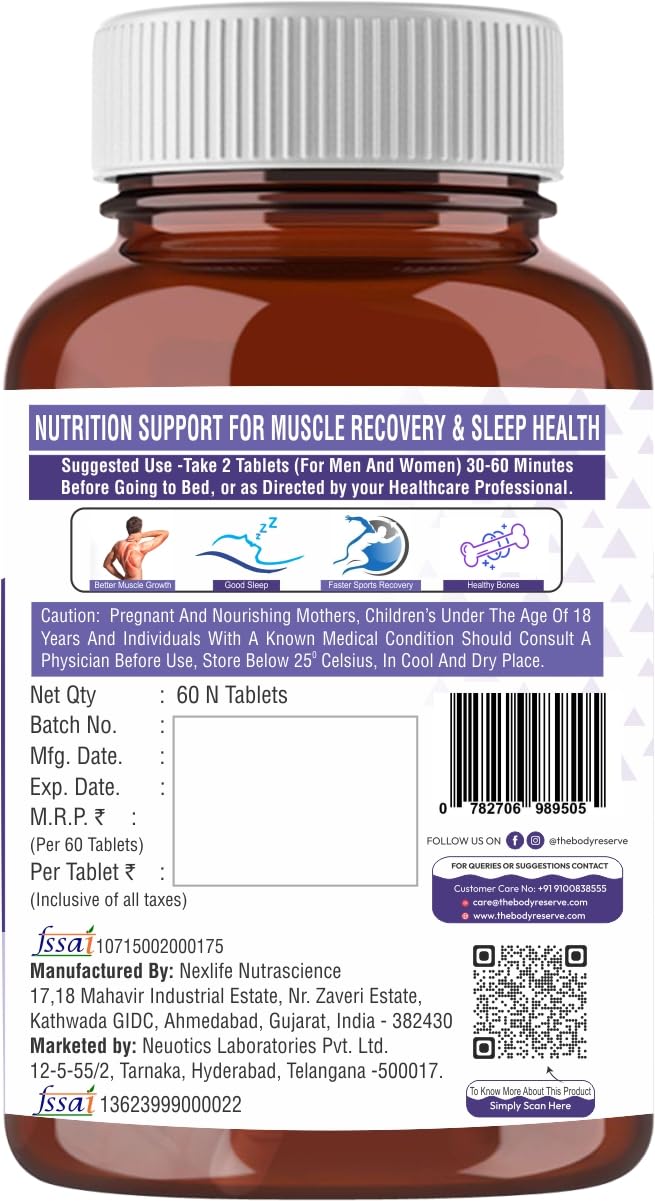 Brown supplement bottle with label on a white background
