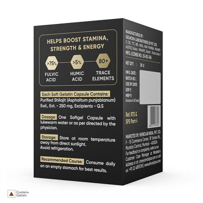 Herbo24Turbo Shilajit Resin in Softgel Capsules, 30 count