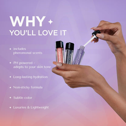 Product packaging with text highlighting features on a gradient background