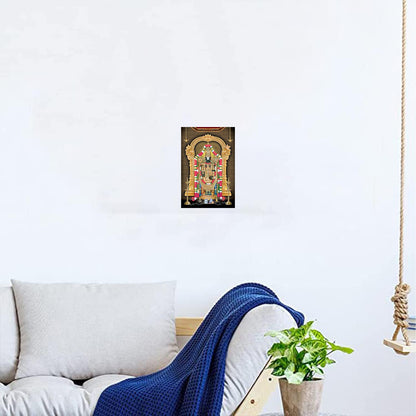 Tirupati Balaji Poster Large Size | Tirupati Balaji Paintings Sparkle Coated Self Adhesive (18×24 Inch, Tipupati Balaji)
