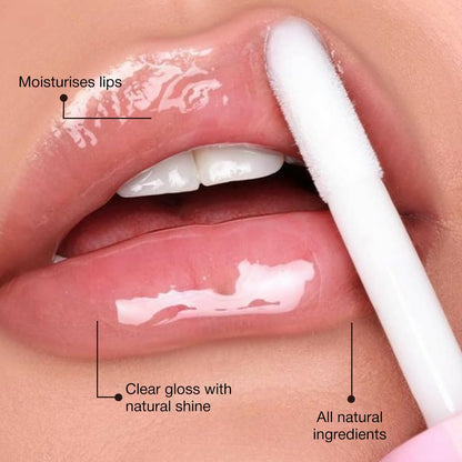 Sadhev Ayurvedic Crystal Lip Gloss With Hyaluronic Acid & Almond | Natural Glossy Shine | Hydrates, Plumps & Nourishes Lips (5 ml)