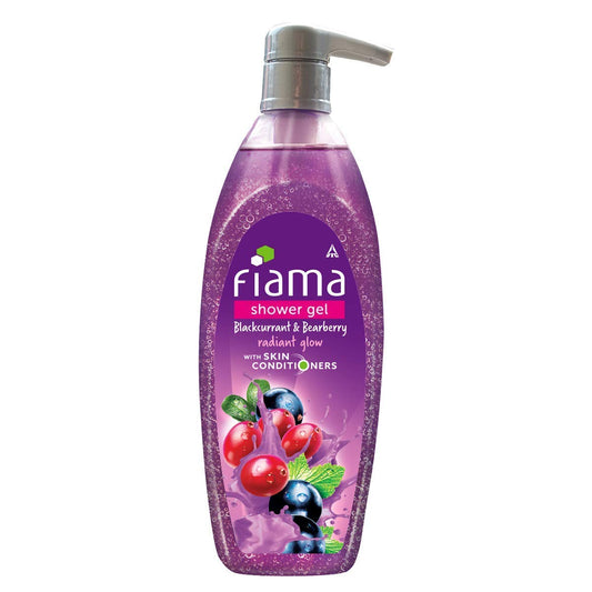 Fiama Body Wash Shower Gel Blackcurrant & Bearberry, 500ml, Body Wash for Women & Men with Skin Conditioners for Radiant Skin, Suitable for All Skin Types