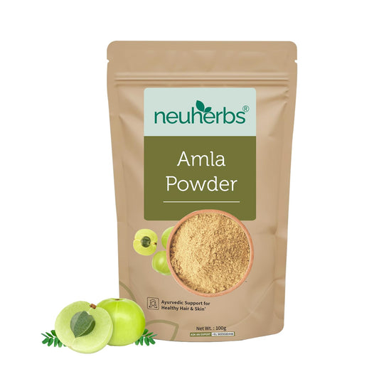 Neuherbs Amla Powder For Hair Growth & Glowing Skin - 100g | Gooseberry Fruit Powder For Hair, Eating, Drinking | 100% Pure & Natural With No Added Preservatives