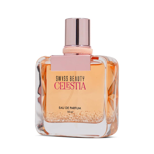 Swiss Beauty Celestia EDP | Long-Lasting Perfume | Ideal For Gifting | Everyday Wear | Top Note: Orange Blossom | Middle Notes: Coffee & Almond | Base Note: Cedar | 50ml