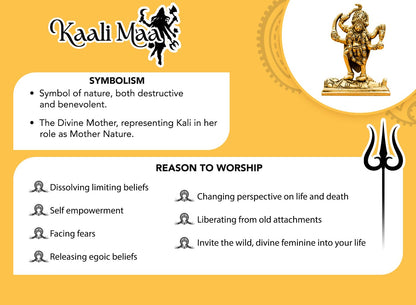 100% Pure Brass MATA Rani Murti (Size: 11 cm) | Kali Maa Idol for Car Dashboard, Pooja Room, Home Decor & Office Desk | Maa Kaali Goddess Idol | Kali MATA Murti for Home