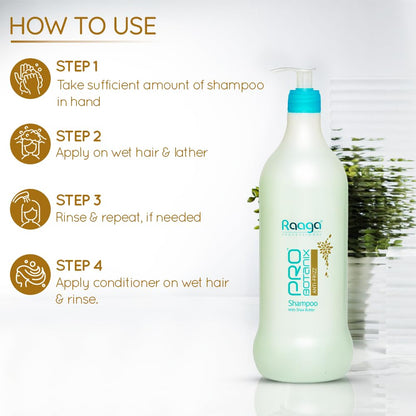 Raaga Professional Pro Botanix Anti Frizz Shampoo With Shea Butter, Rosemary, 1000 ml
