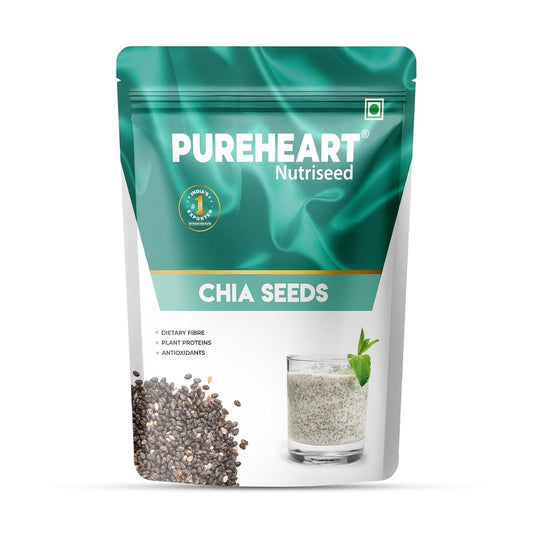 Pureheart Raw Chia Seeds 80 gm| Chia Seeds for Weight Management | Rich in Calcium, Protein, Fiber, Omega-3 and Antioxidant | Seeds for Eating | Diet Snack | Naturally Sourced
