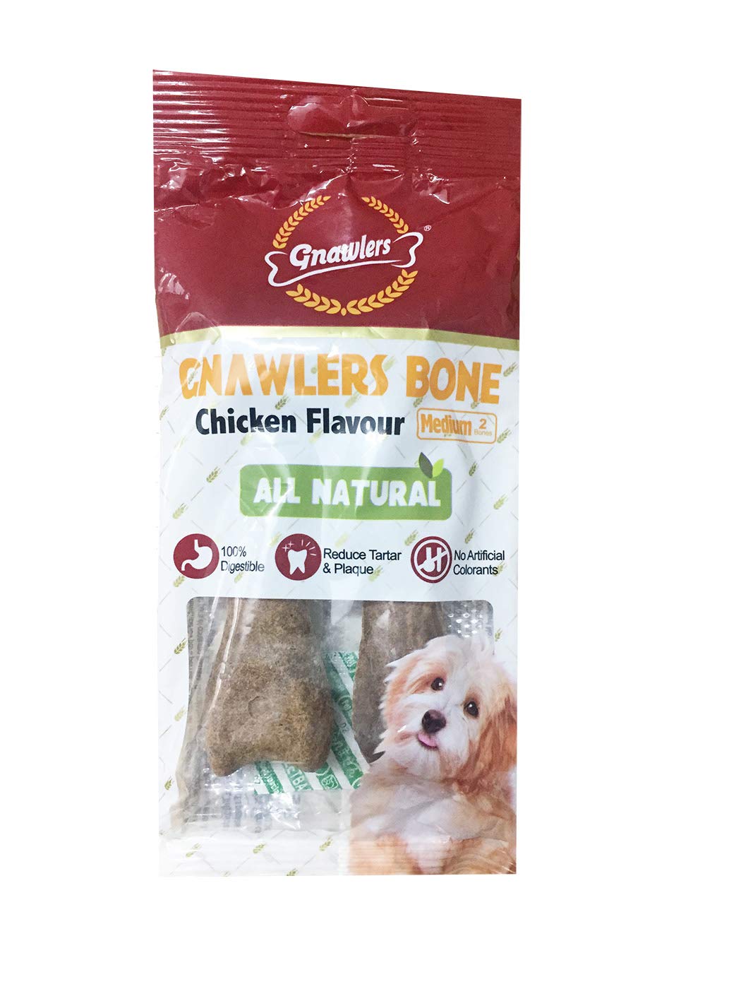 Gnawlers All Natural Chicken Bone, Large, 90 g (4.5" Inch)