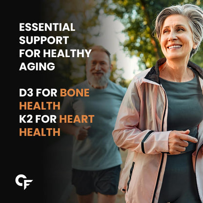Carbamide Forte Vitamin D3 K2 Supplement | Vitamin K2 MK7 To Support Bone & Heart Health | Veg D3 - Lichen - 120 Tablets