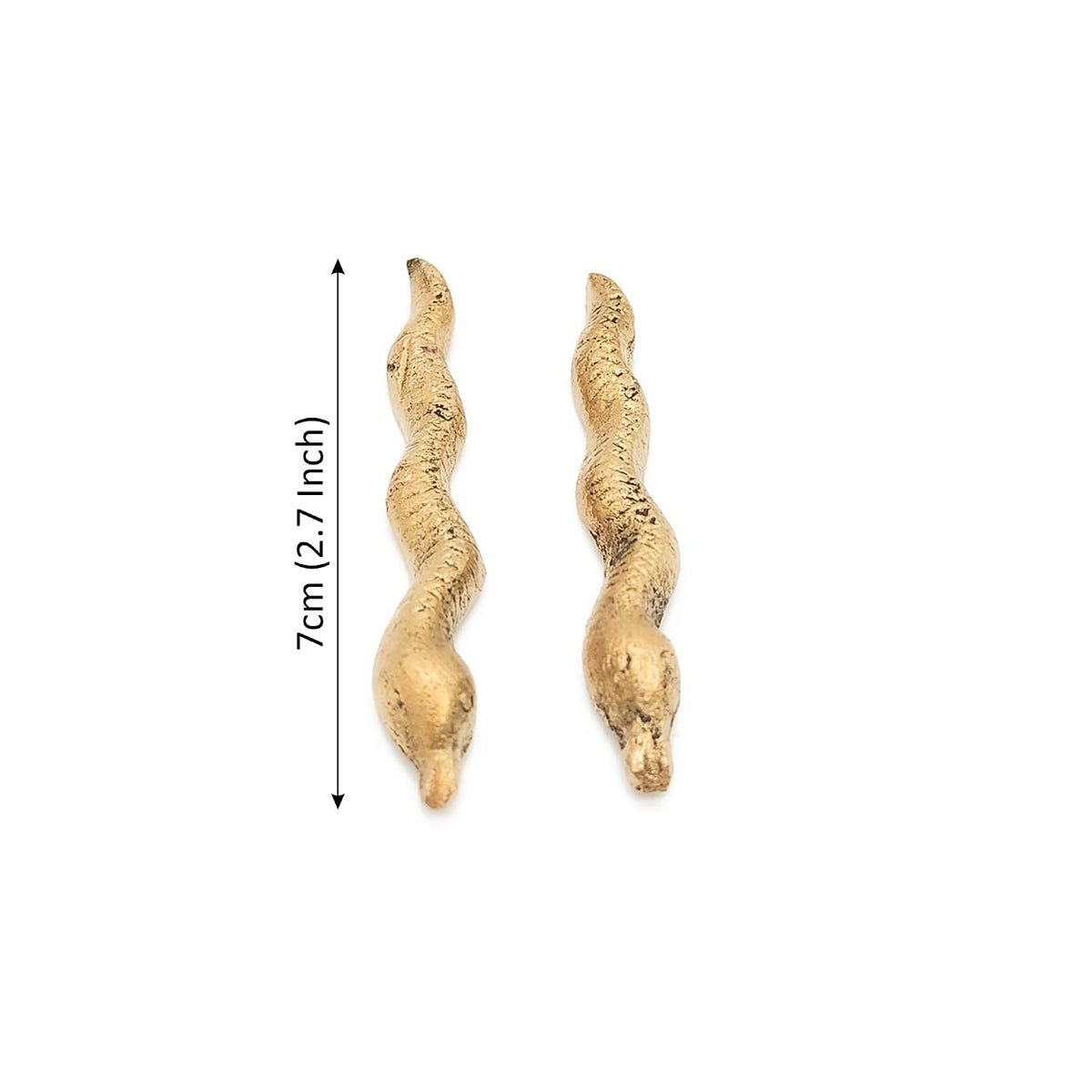 Brass Animal Naag Nagin Sculpture Statue Handcrafted Decorative Showpiece Idol for Home, Office Dcor (Length : 6.5cm Length | Weight : 38gm Per Pair Approxe)