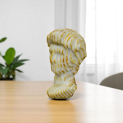 Resin Roman Man Bust Statue (6.5 Inch)| Decorative Sculpture & Figurine for Home Decor | Modern Tabletop Showpiece for Living Room, Bedroom, Office, Gifting, Shelf & Bookshelf, Off-White